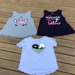 Girl’s Justice EUC Tops X 3  + Free New Justice Wristlet!